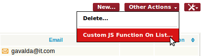 Custom Javascript Action on a List