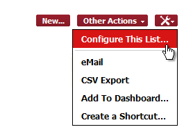 Toolkit operation: Configure This list