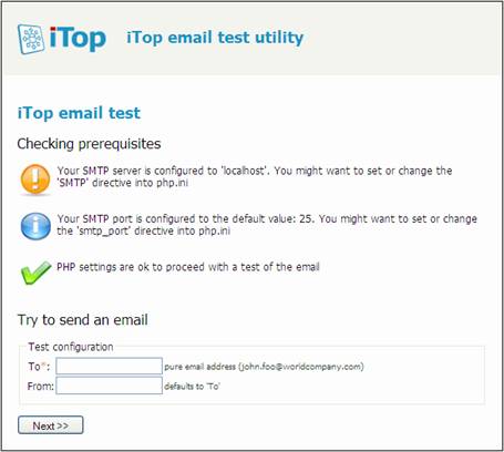Email sending test page