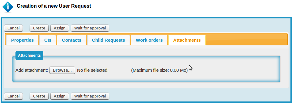 Dragging files over the "Attachments" tab