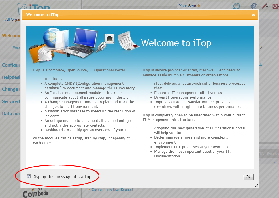 Welcome Dialog