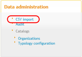 CSV Import Menu Item