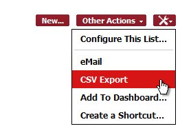 Toolkit operation: CSV Export