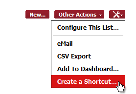 Toolkit operation: Create a Shortcut
