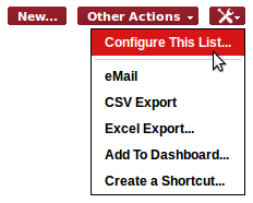 Toolkit operation: Configure This list