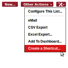 Toolkit operation: Create a Shortcut