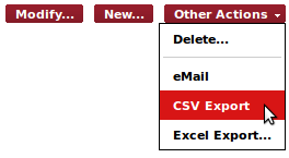 the "CSV Export" Action