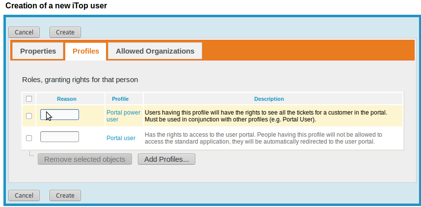 Editing an account's profiles