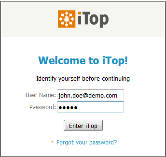 iTop Login Form