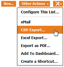 Toolkit operation: CSV Export