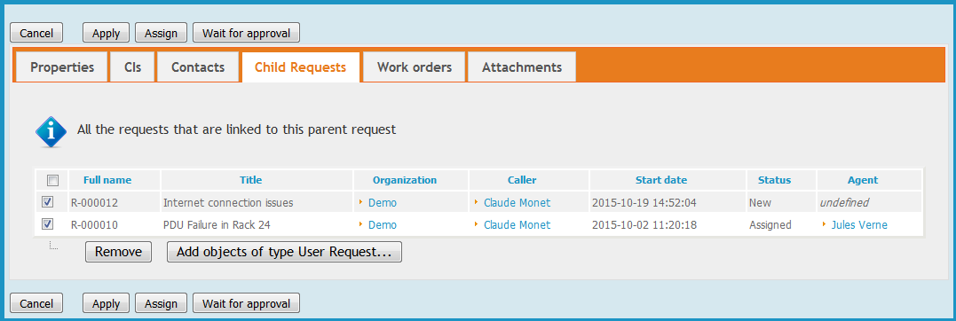 Managing n:1 relations on Tickets