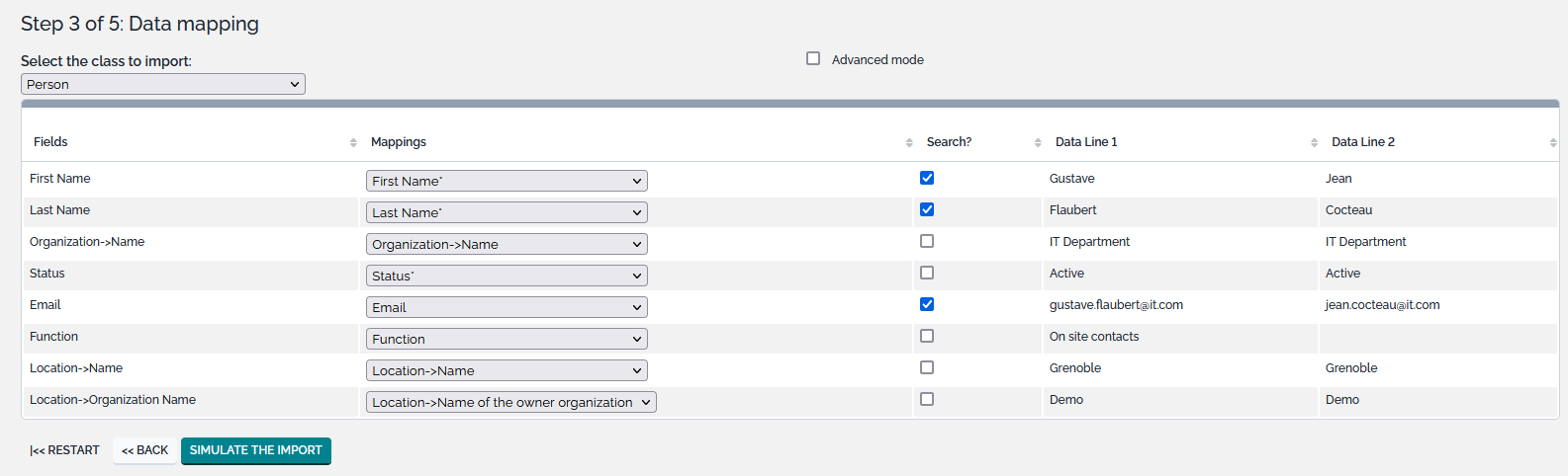 Data mapping with fix