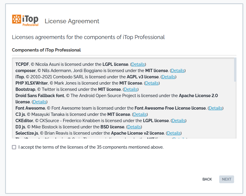 Step 3: License agreement