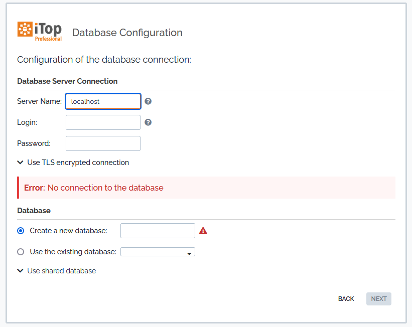 Step 4: Database info