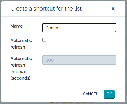 New Shortcut Dialog