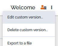 Editing the custom version of a dashboard