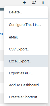 Excel Export