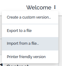 Importing a dashboard Importing a dashboard