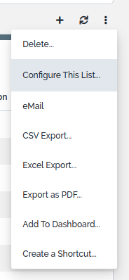 Toolkit operation: Configure This list Toolkit operation: Configure This list