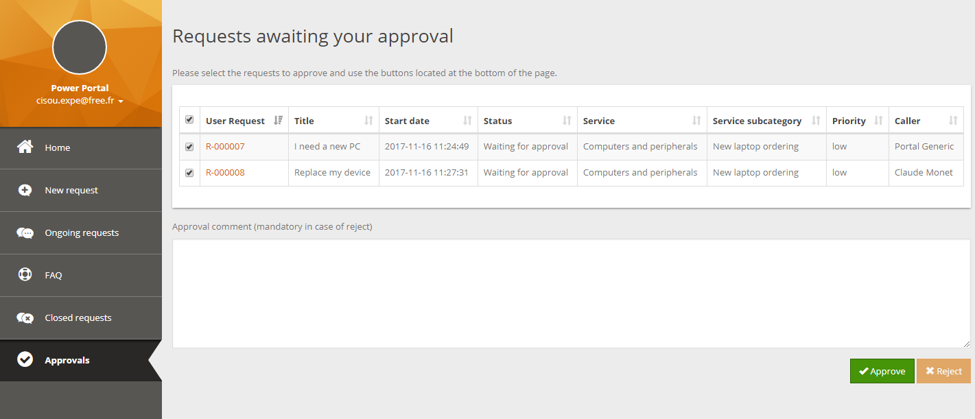 Requested profile. Approve request Power automate approve and reject. Deep Testing query approval status.