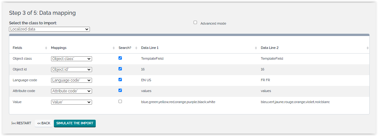  Data localize template fields by import