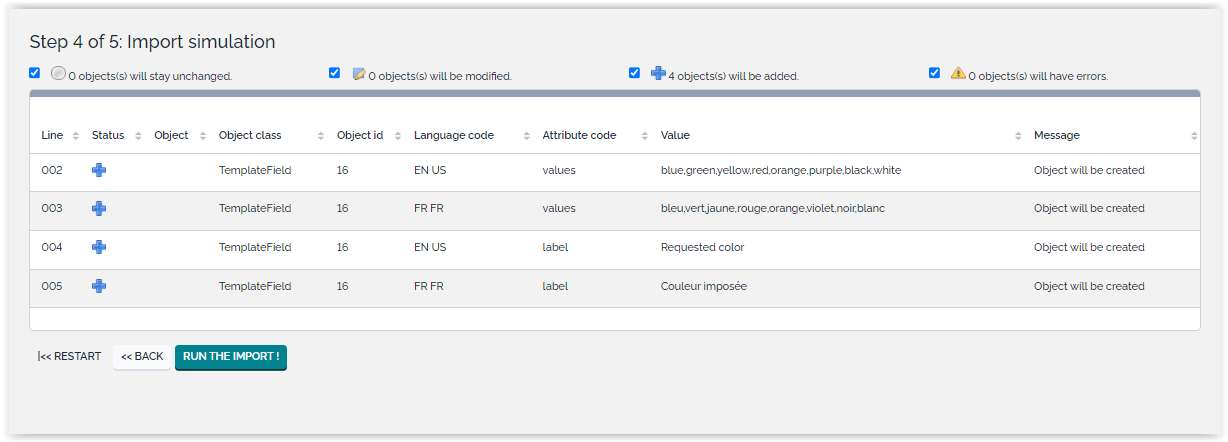  Data localize template fields by import