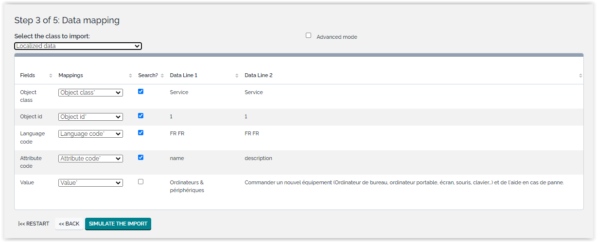  Data localizer csv import