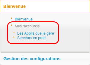 Mes raccourcis