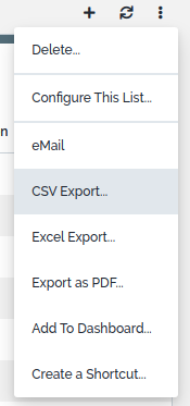 Toolkit operation: CSV Export