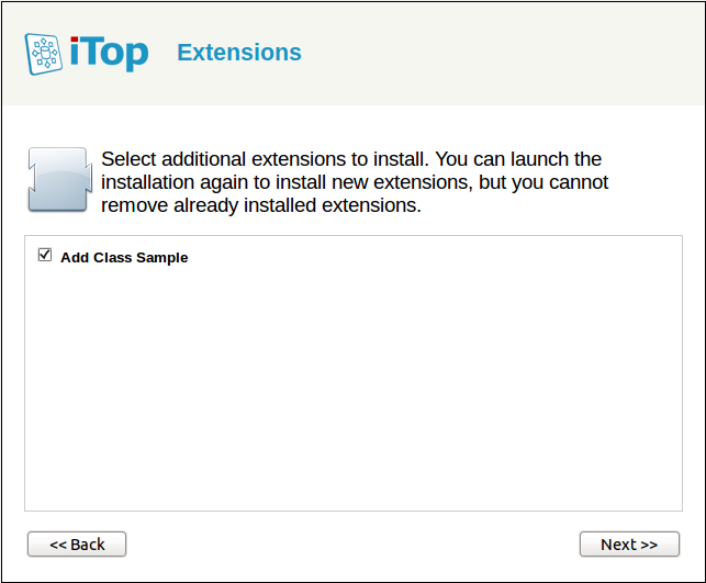 Select the new extension