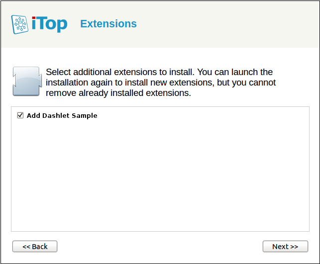 Select the new extension