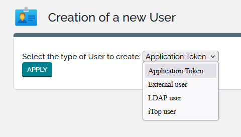 Creating a new User Account