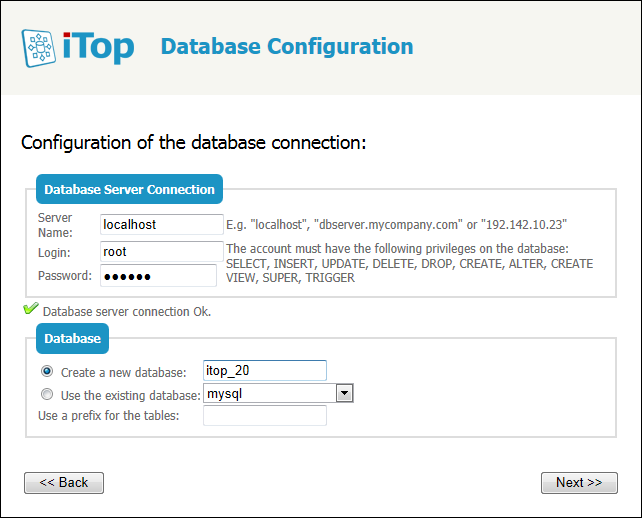 Step 4: Database info