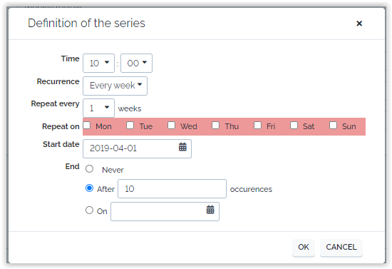  Series recurrence week 