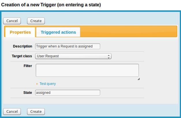 Fill the form to create the Trigger