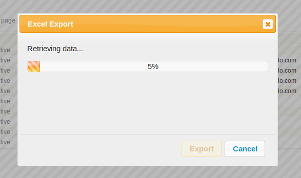 Excel Export progress