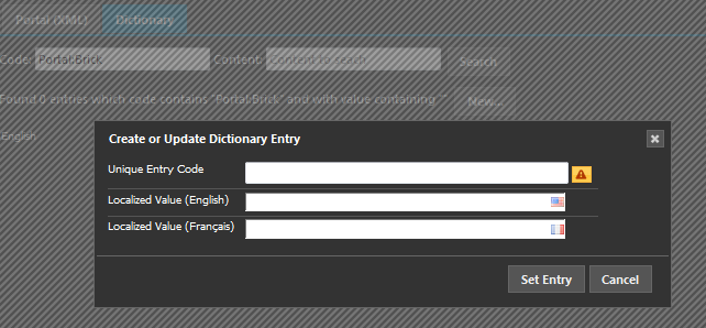 Dictionary Editor New Popup