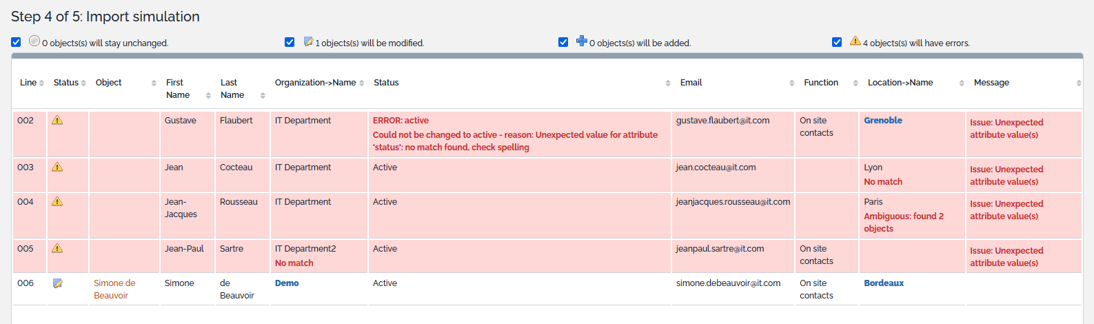 Step 4 with errors Step 4 with errors